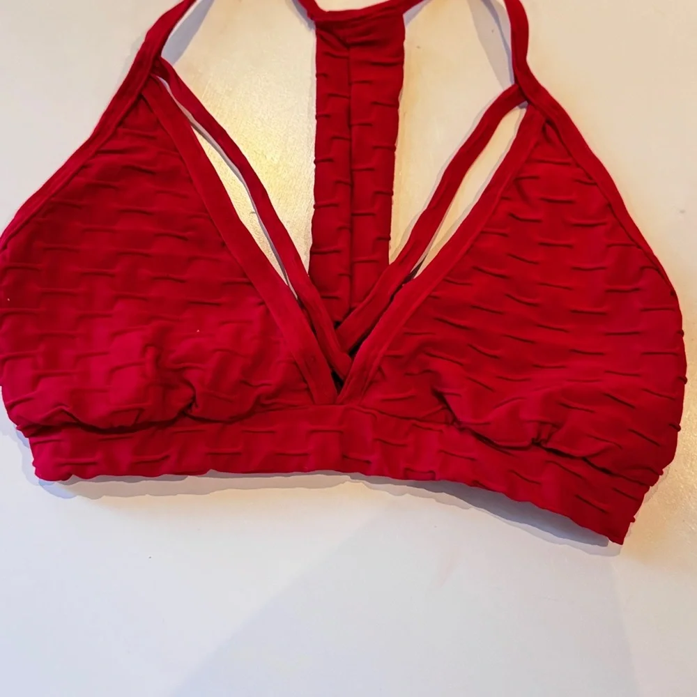 Red Strappy Racerback Bra - Picture 2 of 11